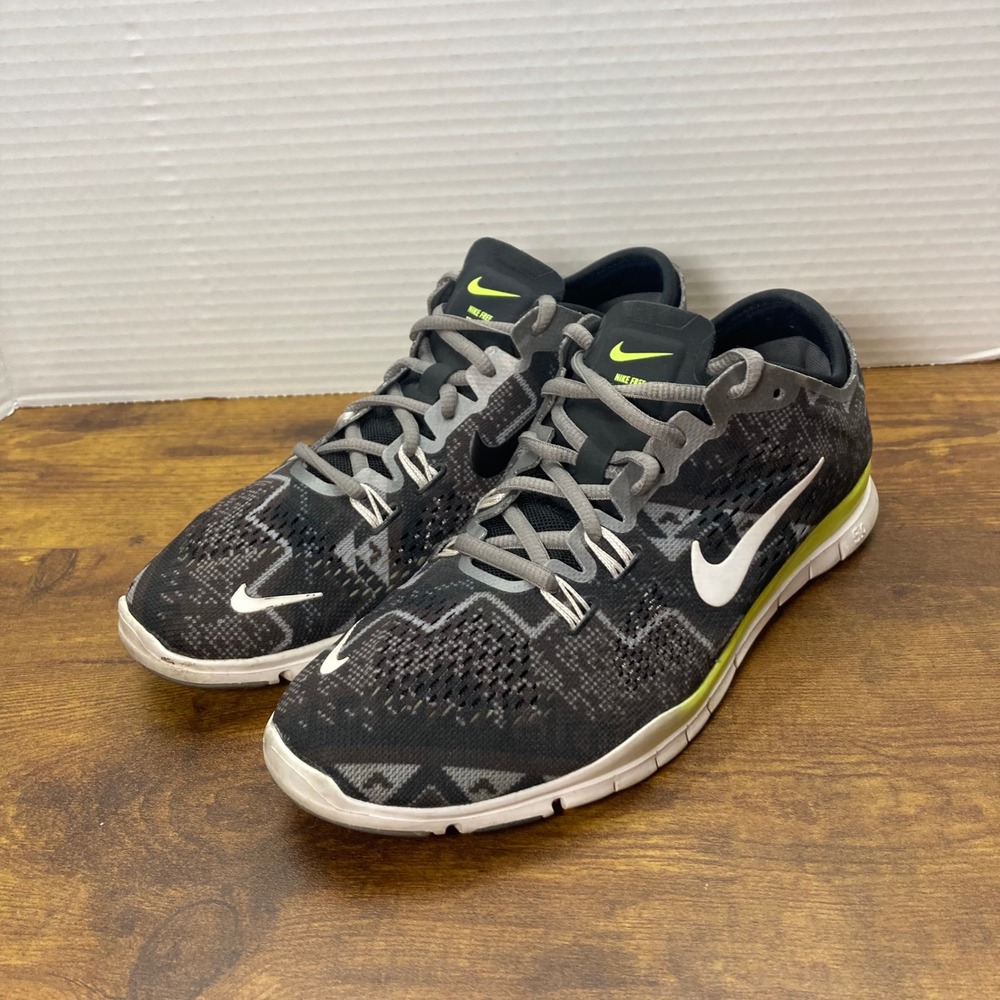 Nike Free TR Fit 4 Women's Training Shoes Black Neon Yellow 7 training workout